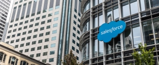 Outside Salesforce Tower in San Francisco, California.