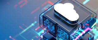 3D rendering of a digital cloud illustration outlining modern internet technology and innovative processes.